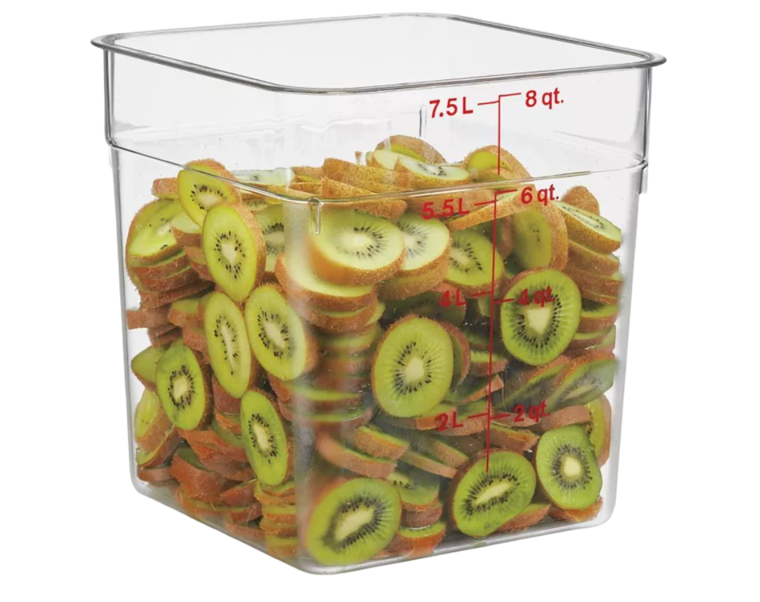 Square Food Storage Containers - 8 Quart, Clear