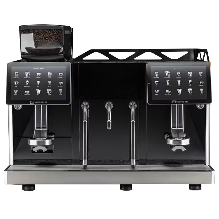 Commercial coffee machine with two brewing stations- Eversys Enigma E’4s x-wide/Classic Super Auto Espresso Machine