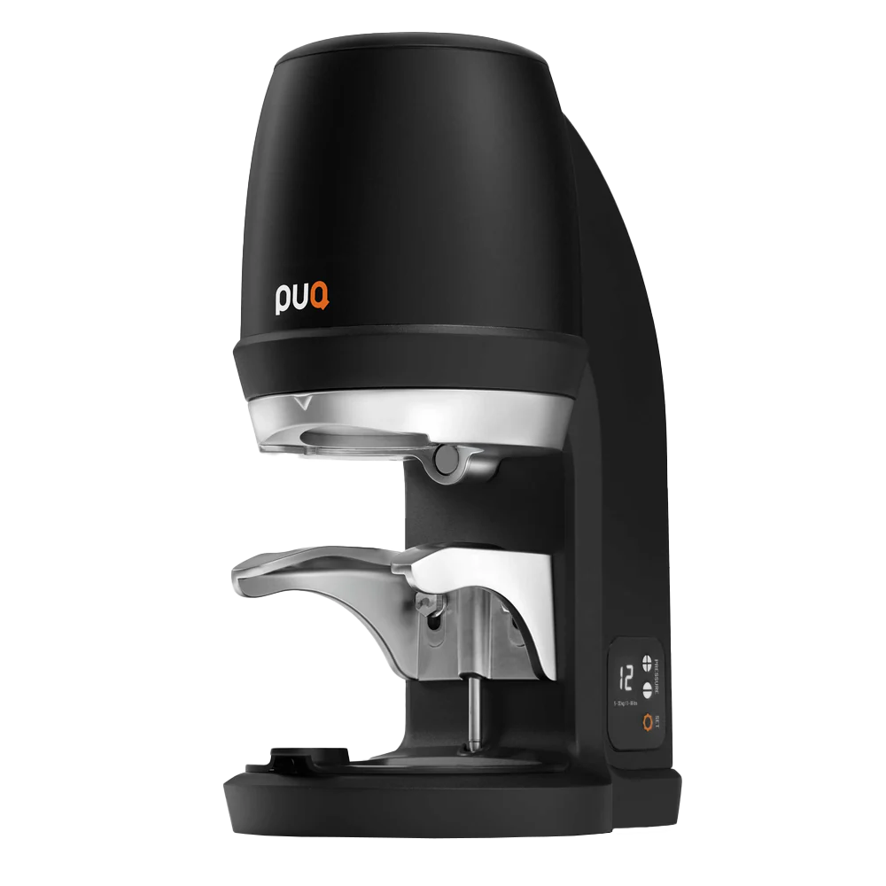 Black PUQpress Q automatic coffee tamper