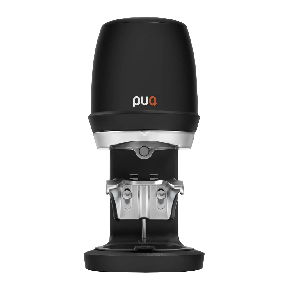 Black PUQpress Q GEN6 automatic coffee tamper for cafes