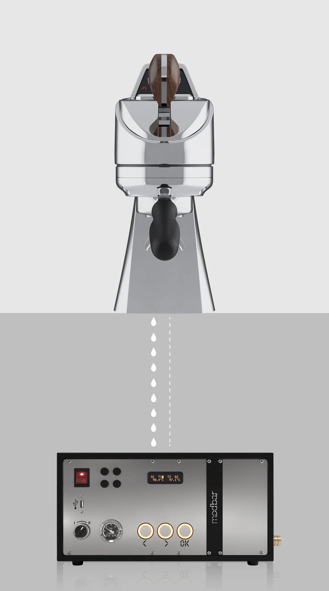 Over & Under Counter View of Modbar Espresso AV Under Counter Espresso Machine for Cafes & Restaurants