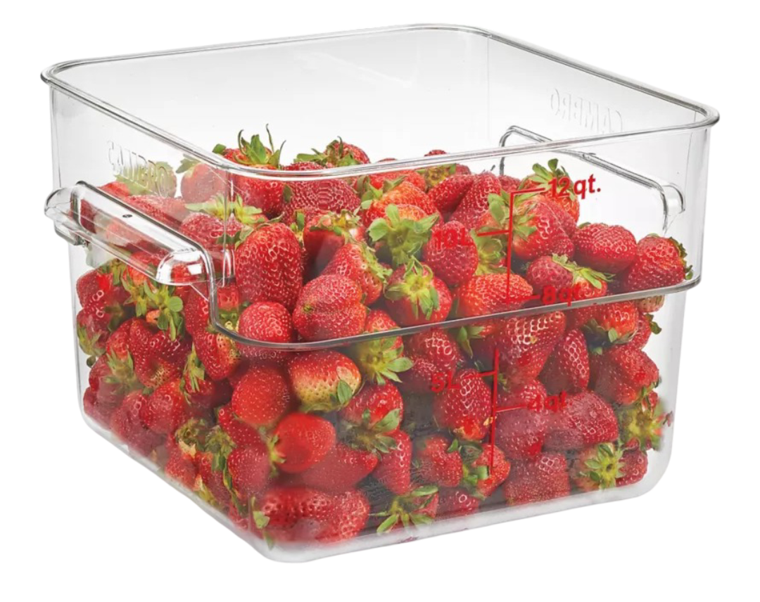 Square Food Storage Containers - 12 Quart, Clear