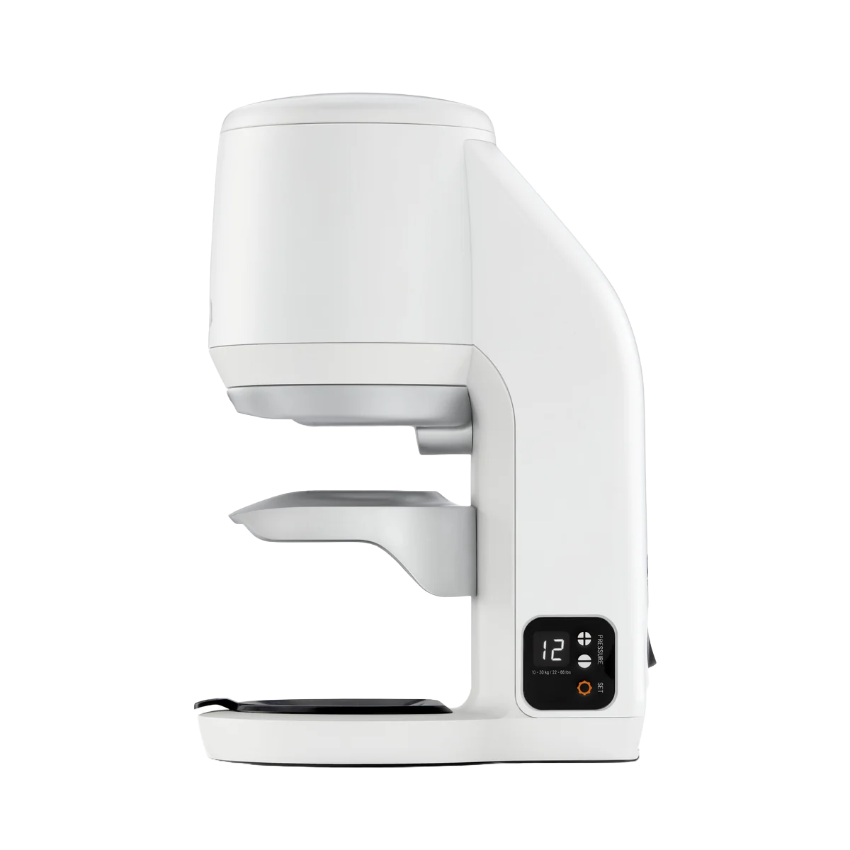 White PUQpress Mini compact automatic espresso machine tamper 