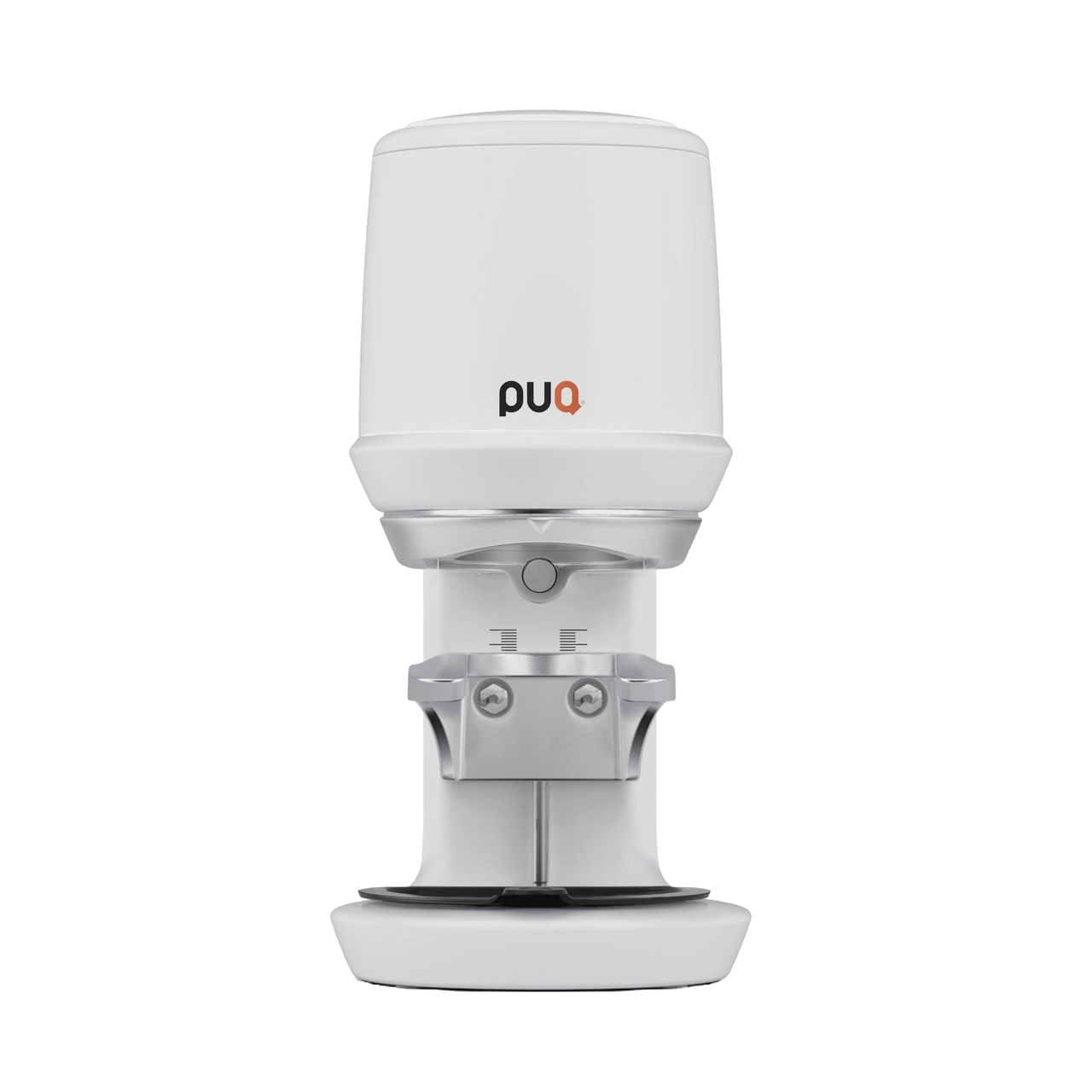 White PUQpress Pro Gen 6 automatic espresso tamper for busy cafes & coffee shops